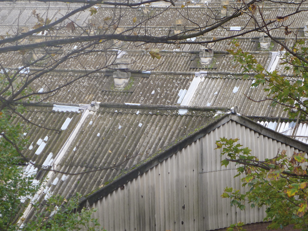 Corrugated asbestos roofing sheets